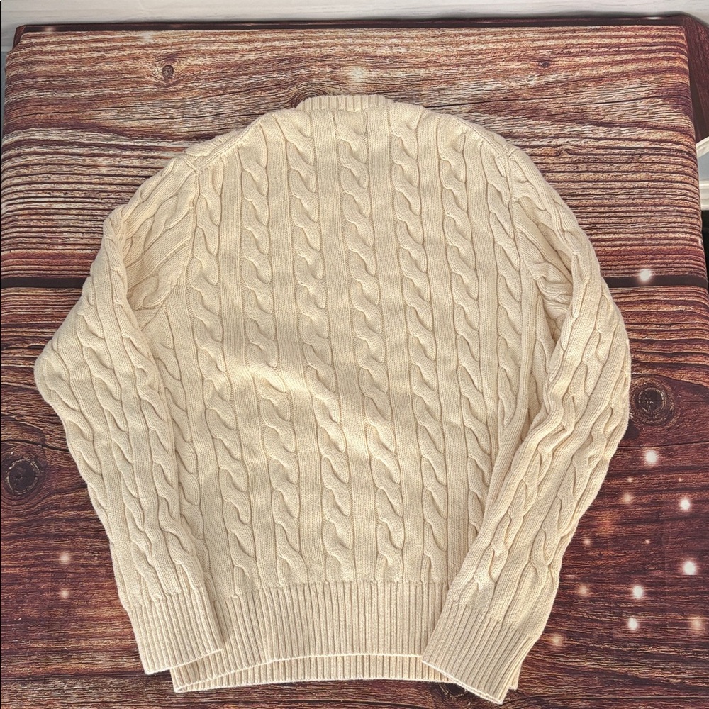 Polo by Ralph Lauren Cream Cable Knit Sweater - Picture 3 of 4